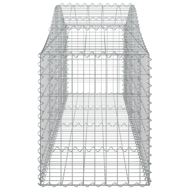 Gabionen mit Hochbogen 3 Stk. 200x50x60/80 cm Verzinktes Eisen