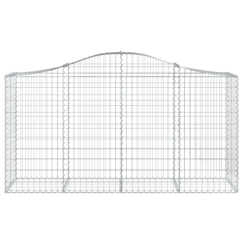 Gabionen mit Hochbogen 10 Stk 200x50x100/120cm Verzinktes Eisen