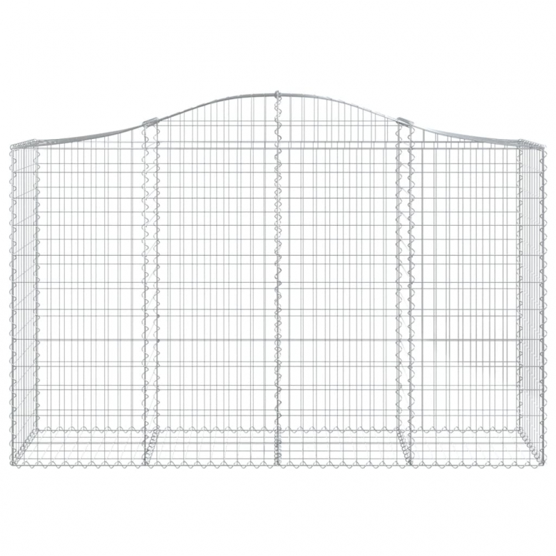 Gabionen mit Hochbogen 9 Stk. 200x50x120/140cm Verzinktes Eisen