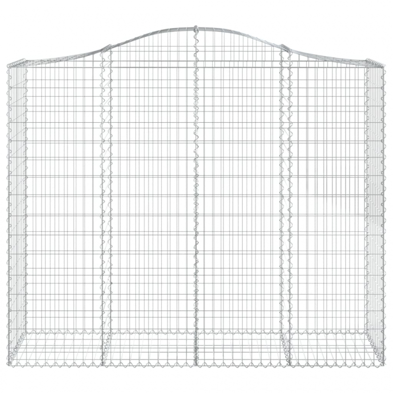 Gabionen mit Hochbogen 4 Stk. 200x50x160/180cm Verzinktes Eisen