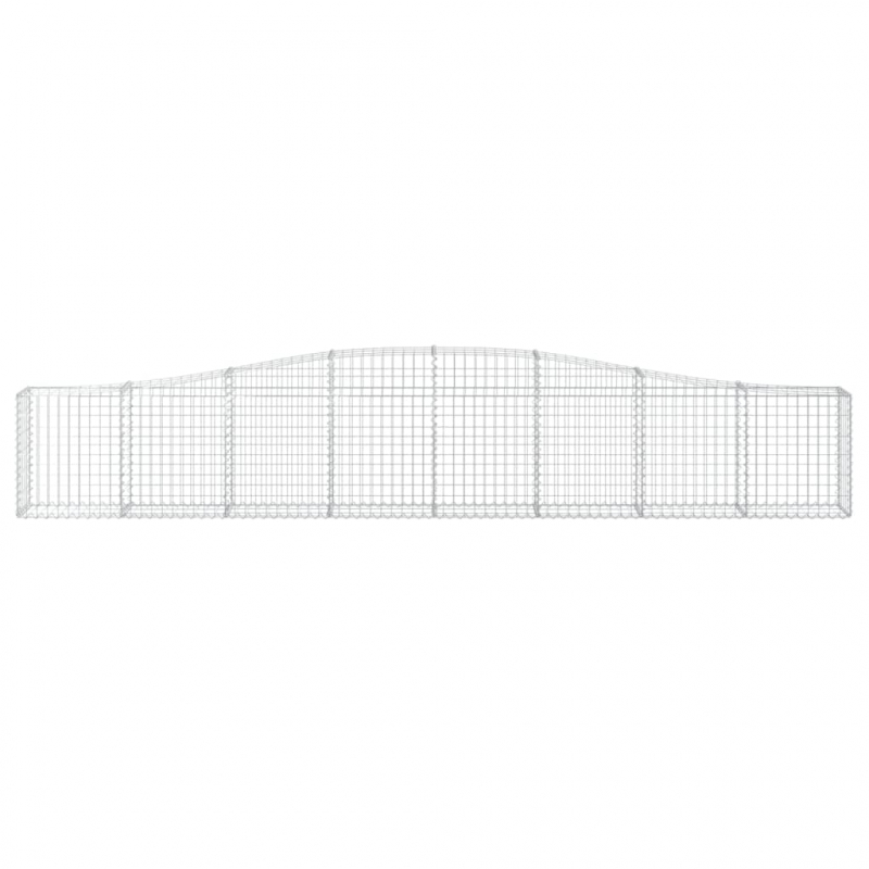 Gabionen mit Hochbogen 3 Stk. 400x30x60/80 cm Verzinktes Eisen