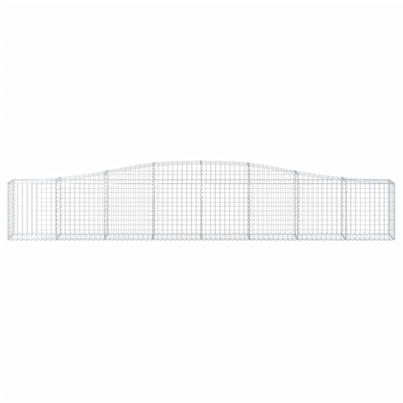 Gabionen mit Hochbogen 10 Stk. 400x30x60/80 cm Verzinktes Eisen