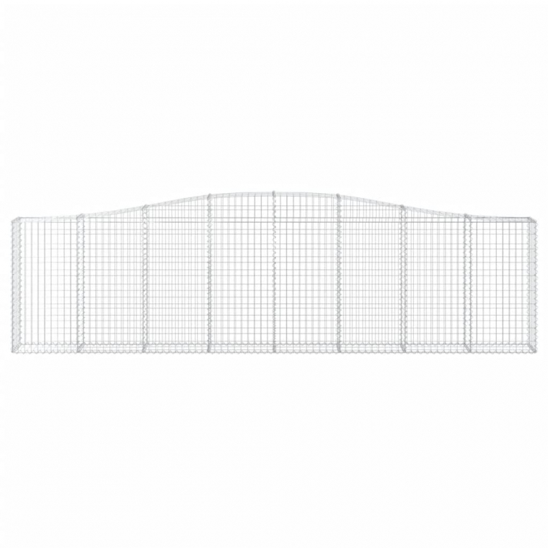 Gabionen mit Hochbogen 2 Stk. 400x30x100/120cm Verzinktes Eisen