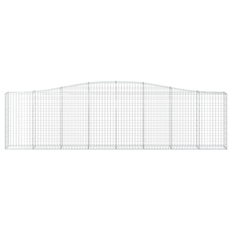 Gabionen mit Hochbogen 6 Stk. 400x30x100/120cm Verzinktes Eisen