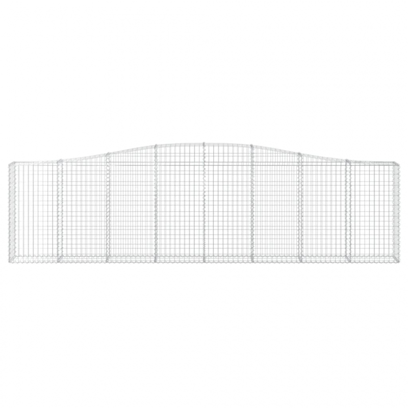 Gabionen mit Hochbogen 8 Stk. 400x30x100/120cm Verzinktes Eisen