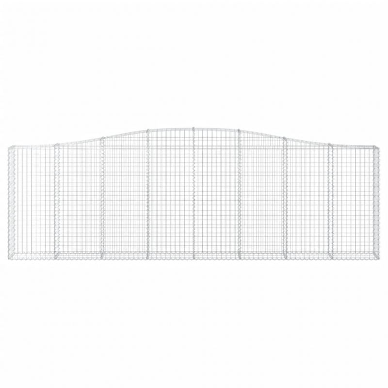 Gabionen mit Hochbogen 2 Stk. 400x30x120/140cm Verzinktes Eisen