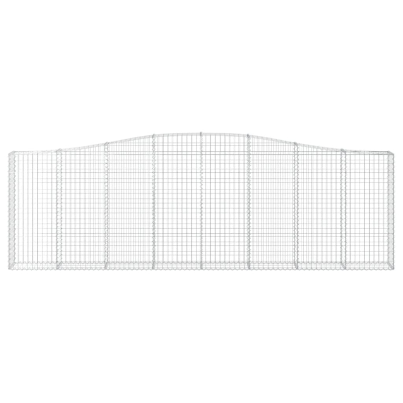 Gabionen mit Hochbogen 3 Stk. 400x30x120/140cm Verzinktes Eisen