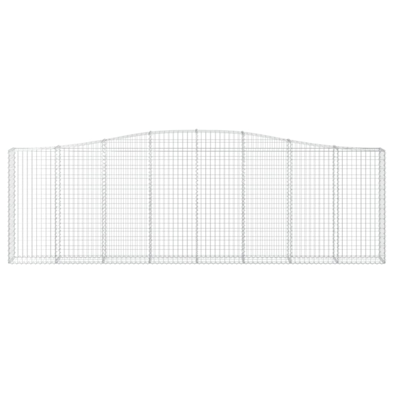 Gabionen mit Hochbogen 5 Stk. 400x30x120/140cm Verzinktes Eisen