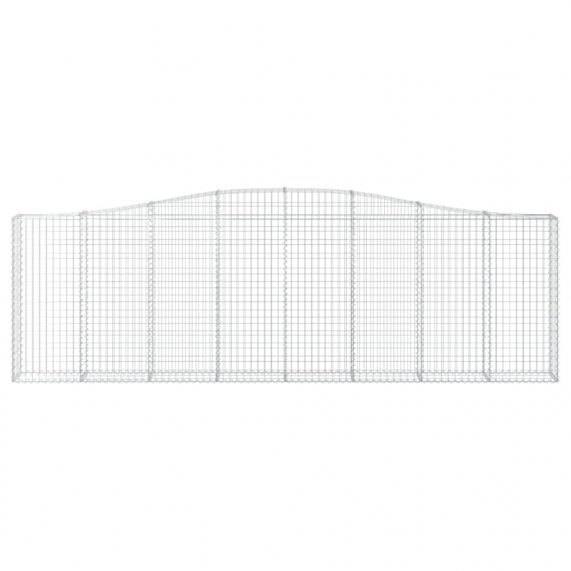 Gabionen mit Hochbogen 6 Stk. 400x30x120/140cm Verzinktes Eisen