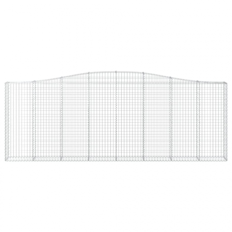 Gabionen mit Hochbogen 2 Stk. 400x30x140/160cm Verzinktes Eisen