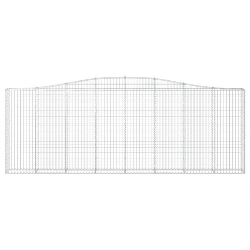 Gabionen mit Hochbogen 3 Stk. 400x30x140/160cm Verzinktes Eisen