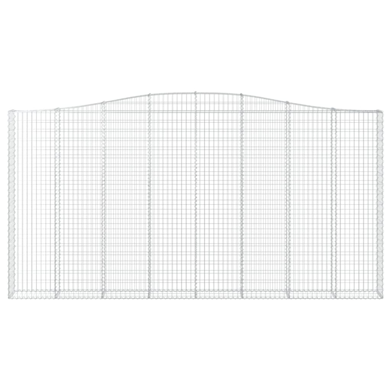 Gabionen mit Hochbogen 2 Stk. 400x30x200/220cm Verzinktes Eisen