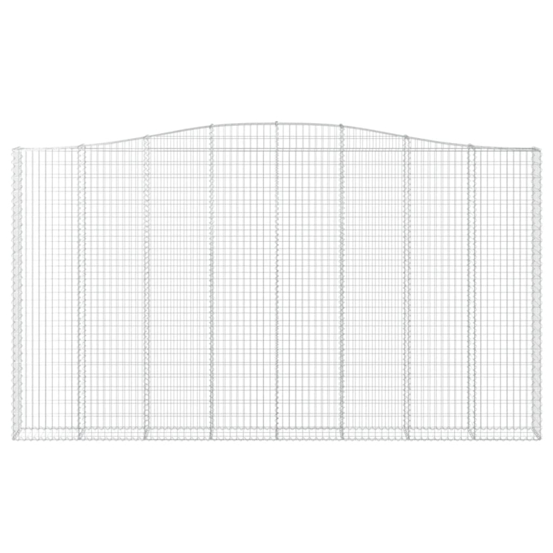 Gabionen mit Hochbogen 2 Stk. 400x30x220/240cm Verzinktes Eisen