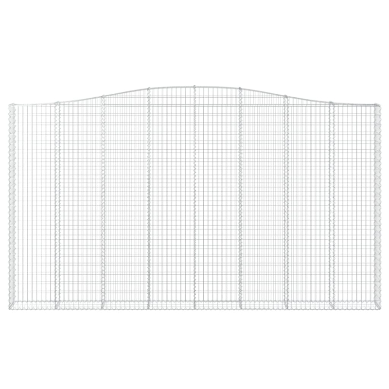 Gabionen mit Hochbogen 3 Stk. 400x30x220/240cm Verzinktes Eisen