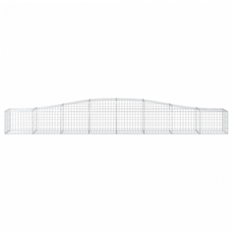 Gabionen mit Hochbogen 8 Stk. 400x50x40/60cm Verzinktes Eisen