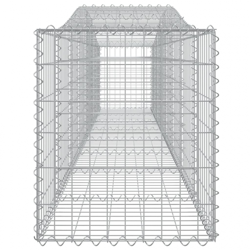Gabionen mit Hochbogen 6 Stk. 400x50x60/80cm Verzinktes Eisen