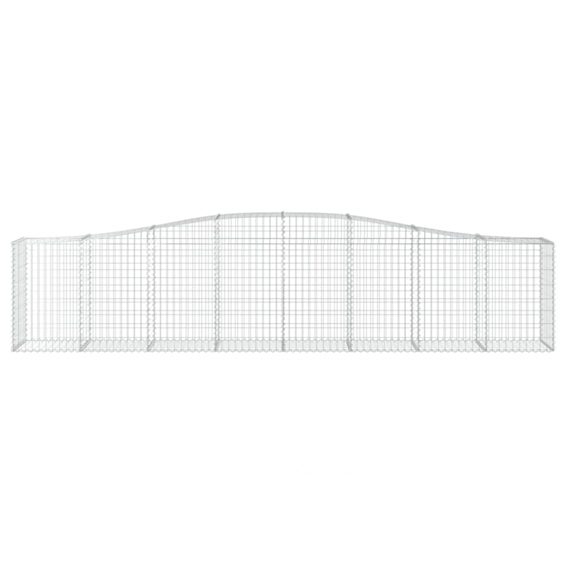 Gabionen mit Hochbogen 7 Stk. 400x50x80/100cm Verzinktes Eisen