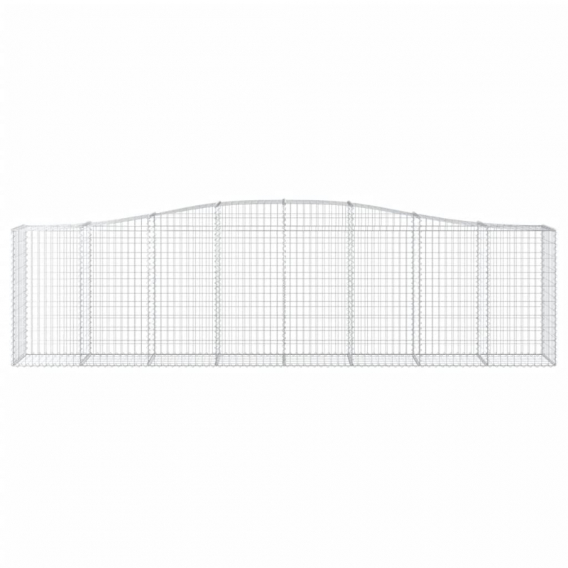 Gabionen mit Hochbogen 3 Stk. 400x50x100/120cm Verzinktes Eisen