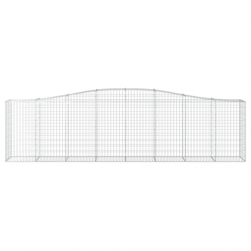Gabionen mit Hochbogen 9 Stk. 400x50x100/120cm Verzinktes Eisen
