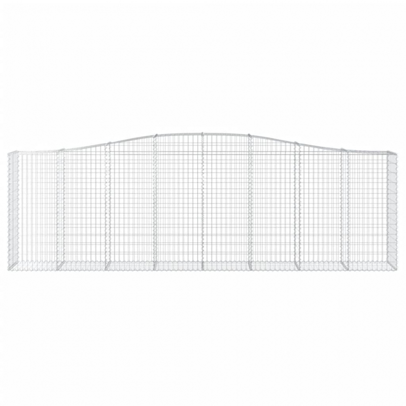 Gabionen mit Hochbogen 5 Stk. 400x50x120/140cm Verzinktes Eisen