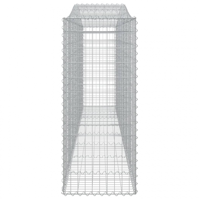 Gabionen mit Hochbogen 6 Stk. 400x50x120/140cm Verzinktes Eisen
