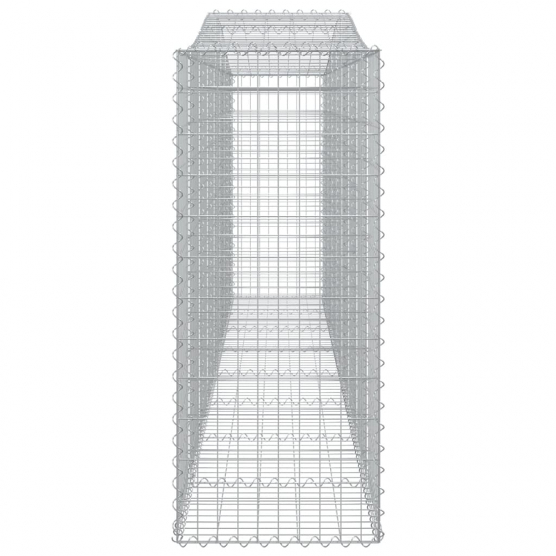 Gabionen mit Hochbogen 8 Stk. 400x50x120/140cm Verzinktes Eisen
