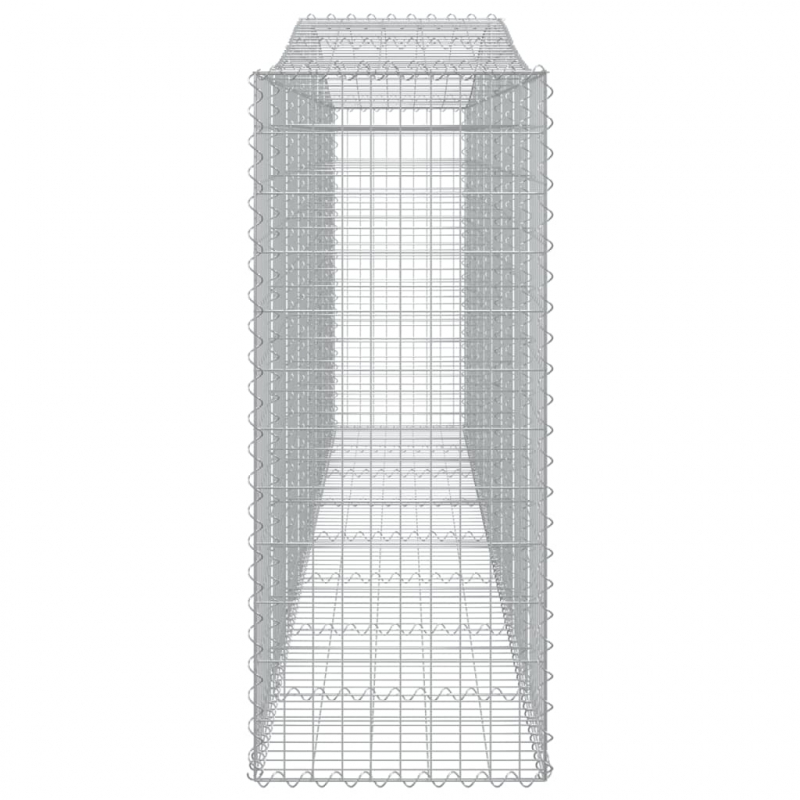 Gabionen mit Hochbogen 9 Stk. 400x50x120/140cm Verzinktes Eisen