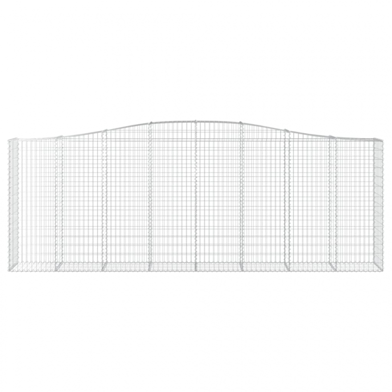 Gabionen mit Hochbogen 5 Stk. 400x50x140/160cm Verzinktes Eisen