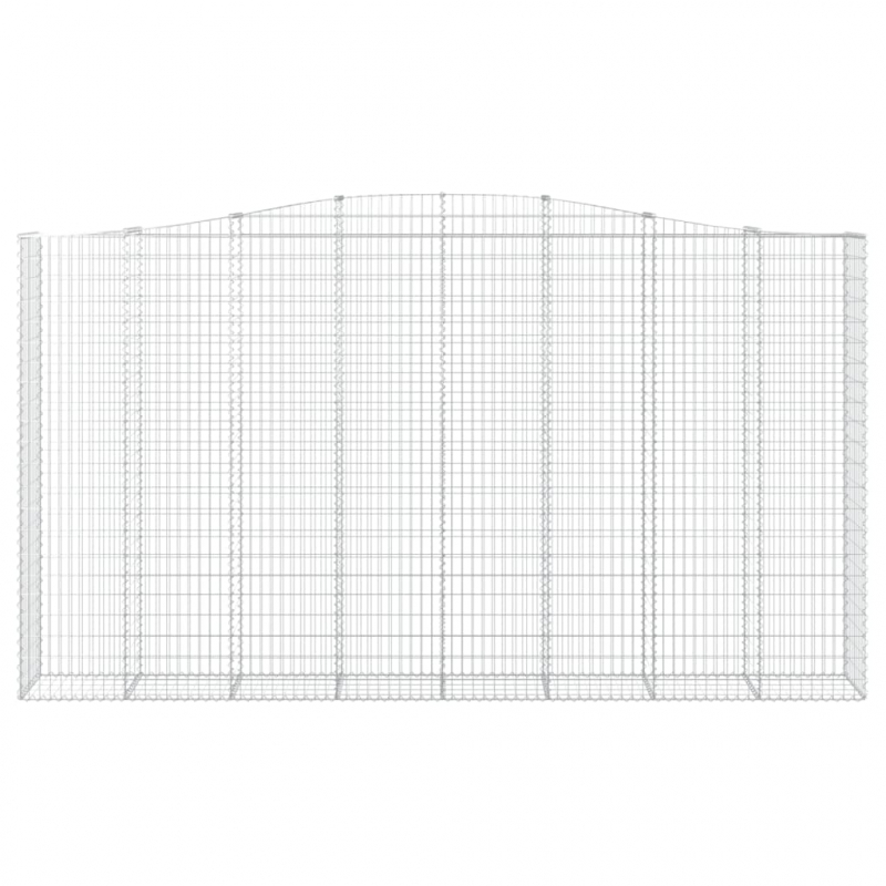 Gabionen mit Hochbogen 2 Stk. 400x50x220/240cm Verzinktes Eisen