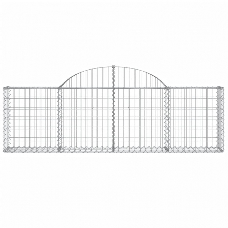 Gabionen mit Hochbogen 5 Stk. 200x30x60/80 cm Verzinktes Eisen