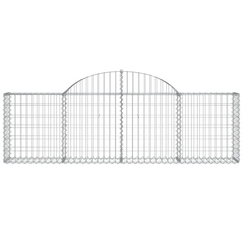 Gabionen mit Hochbogen 8 Stk. 200x30x60/80 cm Verzinktes Eisen