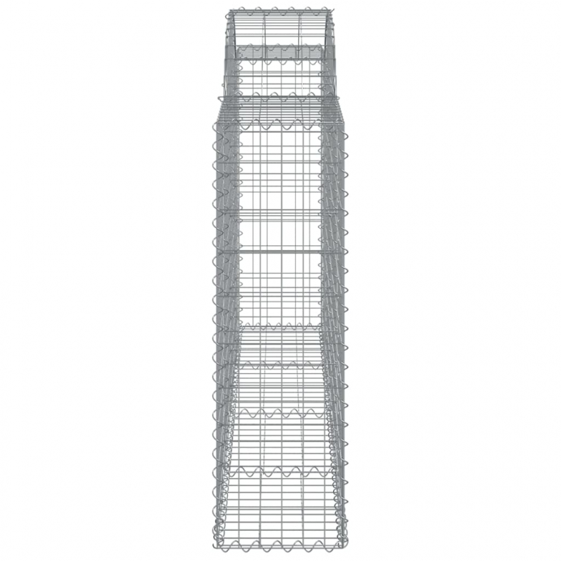 Gabionen mit Hochbogen 6 Stk. 200x30x100/120cm Verzinktes Eisen