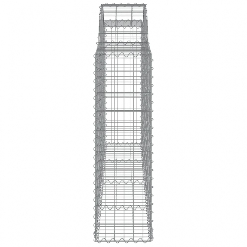 Gabionen mit Hochbogen 7 Stk. 200x30x100/120cm Verzinktes Eisen