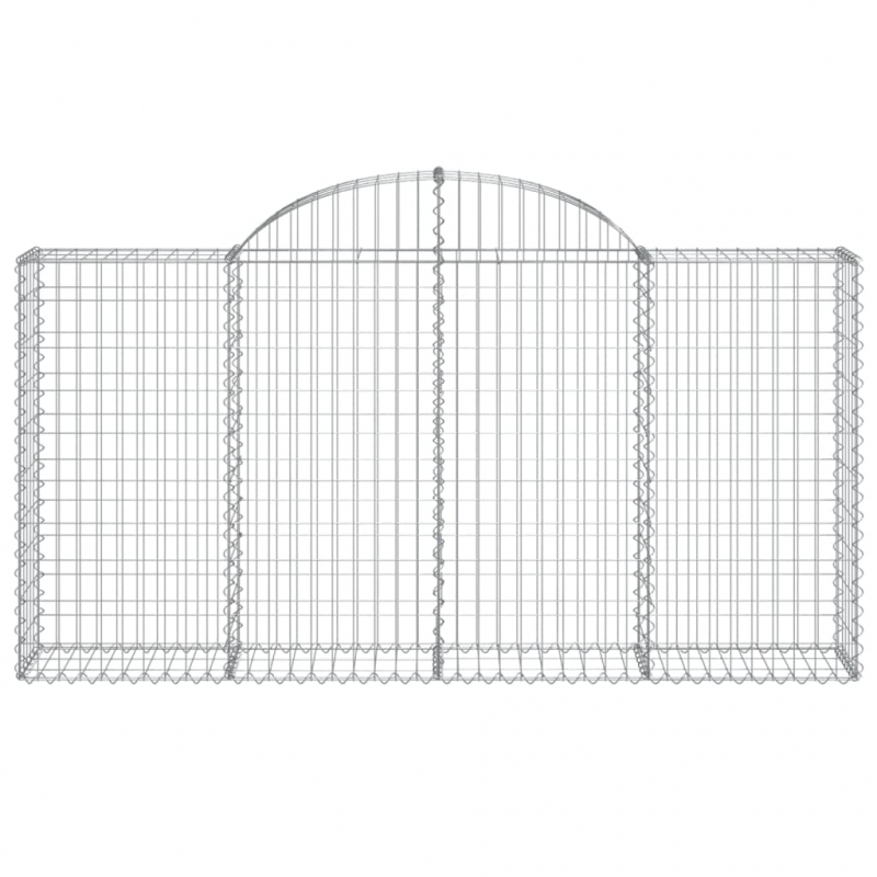 Gabionen mit Hochbogen 9 Stk. 200x30x100/120cm Verzinktes Eisen