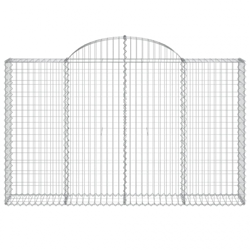 Gabionen mit Hochbogen 6 Stk. 200x30x120/140cm Verzinktes Eisen