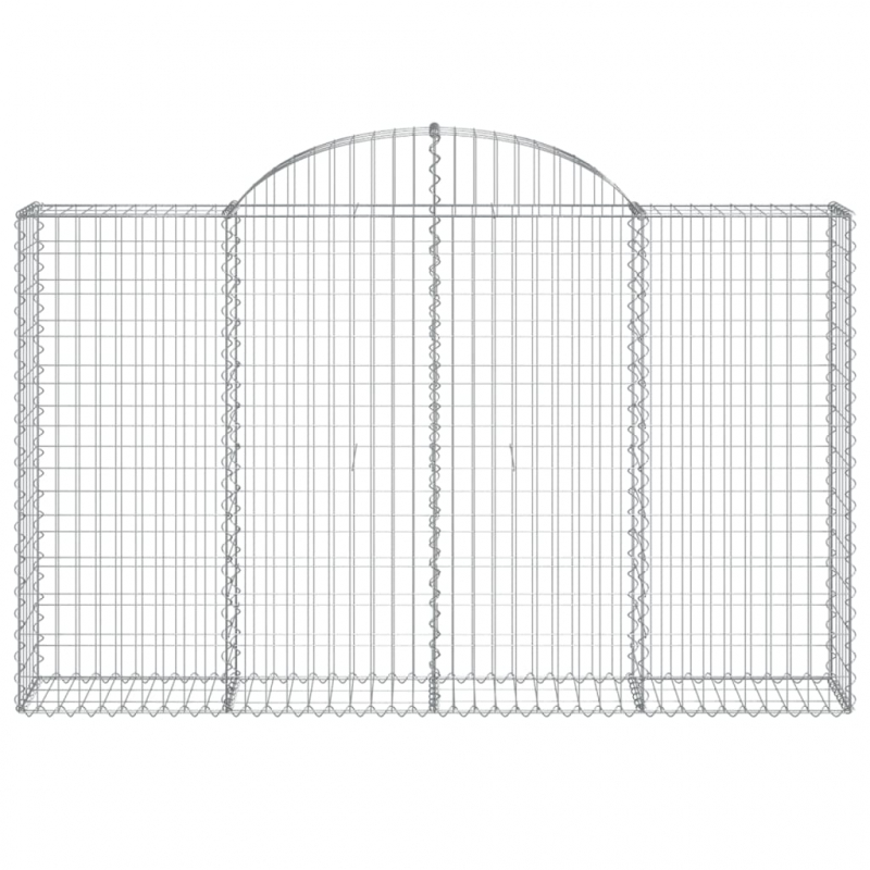 Gabionen mit Hochbogen 8 Stk. 200x30x120/140cm Verzinktes Eisen