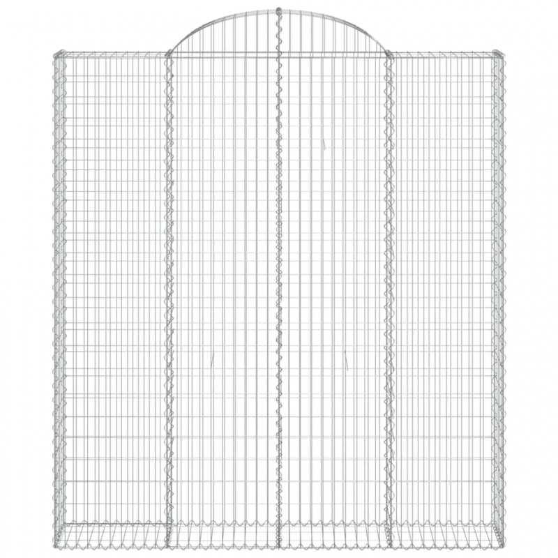 Gabionen mit Hochbogen 3 Stk. 200x30x220/240cm Verzinktes Eisen