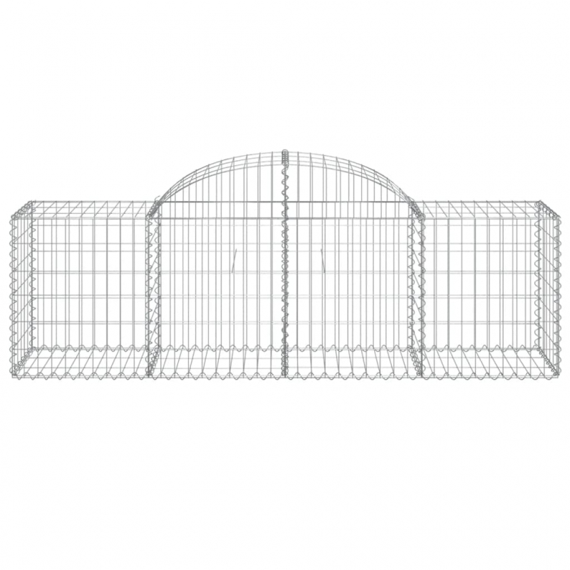 Gabionen mit Hochbogen 13 Stk. 200x50x60/80 cm Verzinktes Eisen