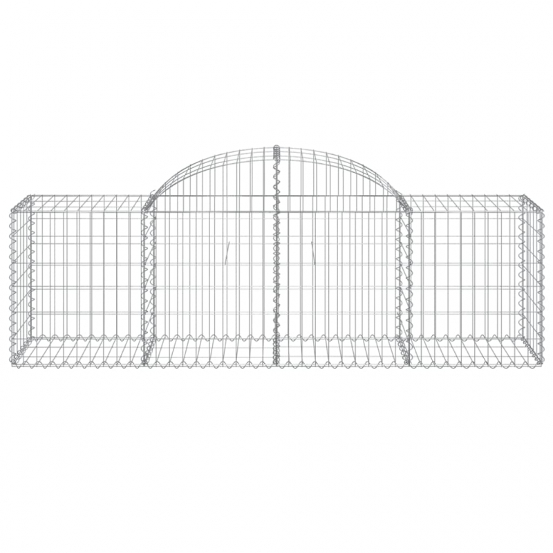 Gabionen mit Hochbogen 25 Stk. 200x50x60/80 cm Verzinktes Eisen