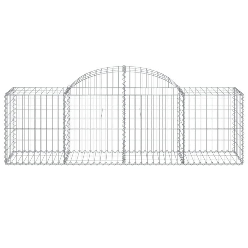 Gabionen mit Hochbogen 30 Stk. 200x50x60/80 cm Verzinktes Eisen