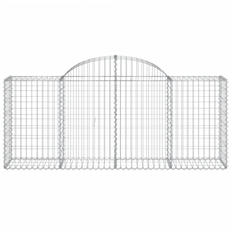 Gabionen mit Hochbogen 8 Stk. 200x50x80/100 cm Verzinktes Eisen
