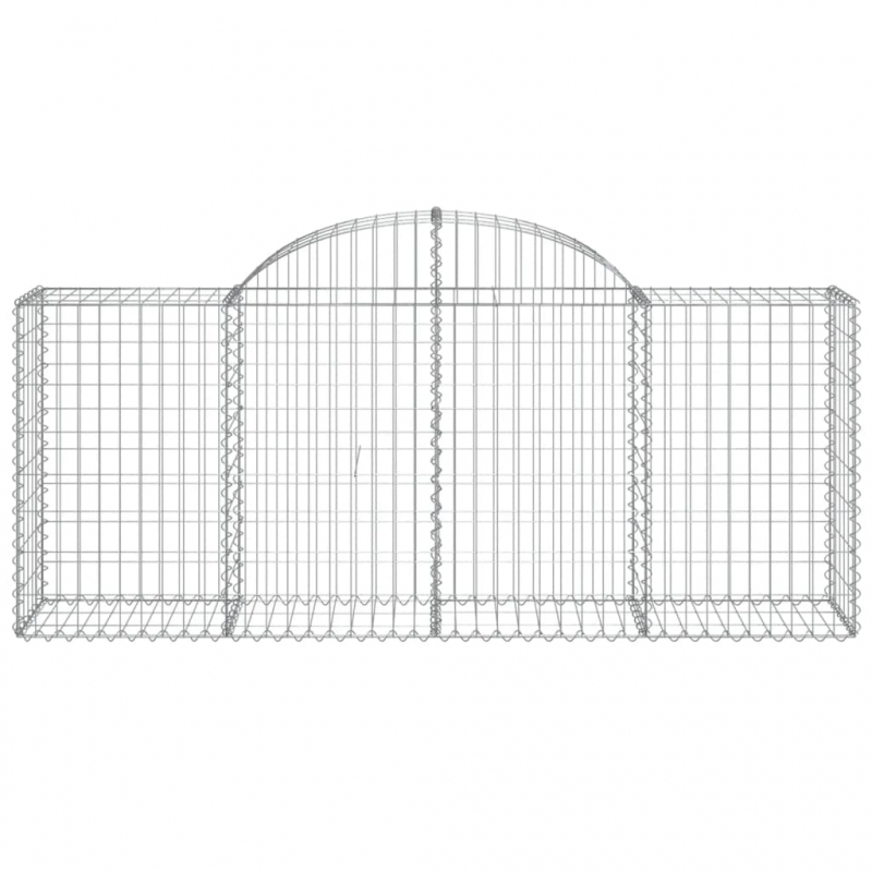 Gabionen mit Hochbogen 25 Stk. 200x50x80/100cm Verzinktes Eisen