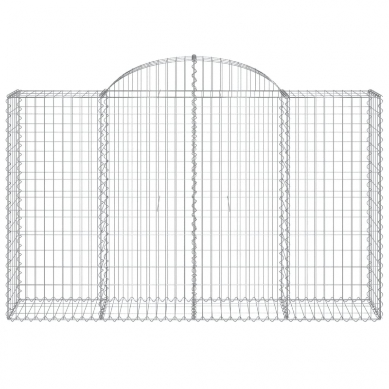 Gabionen mit Hochbogen 20Stk. 200x50x120/140cm Verzinktes Eisen