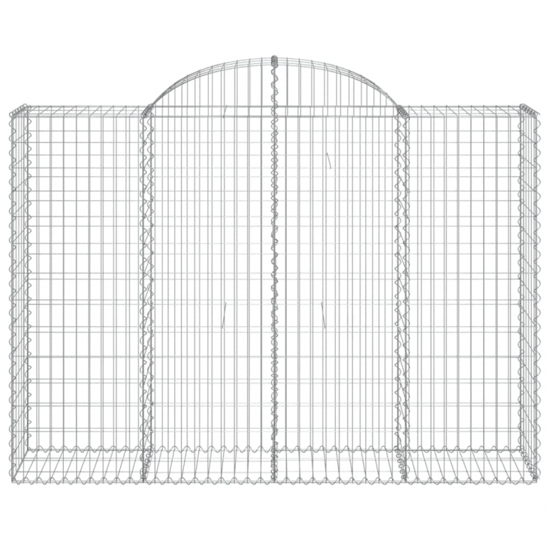 Gabionen mit Hochbogen 2 Stk. 200x50x140/160cm Verzinktes Eisen