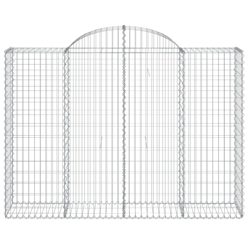 Gabionen mit Hochbogen 18Stk. 200x50x140/160cm Verzinktes Eisen