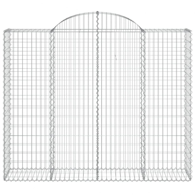 Gabionen mit Hochbogen 7 Stk. 200x50x160/180cm Verzinktes Eisen
