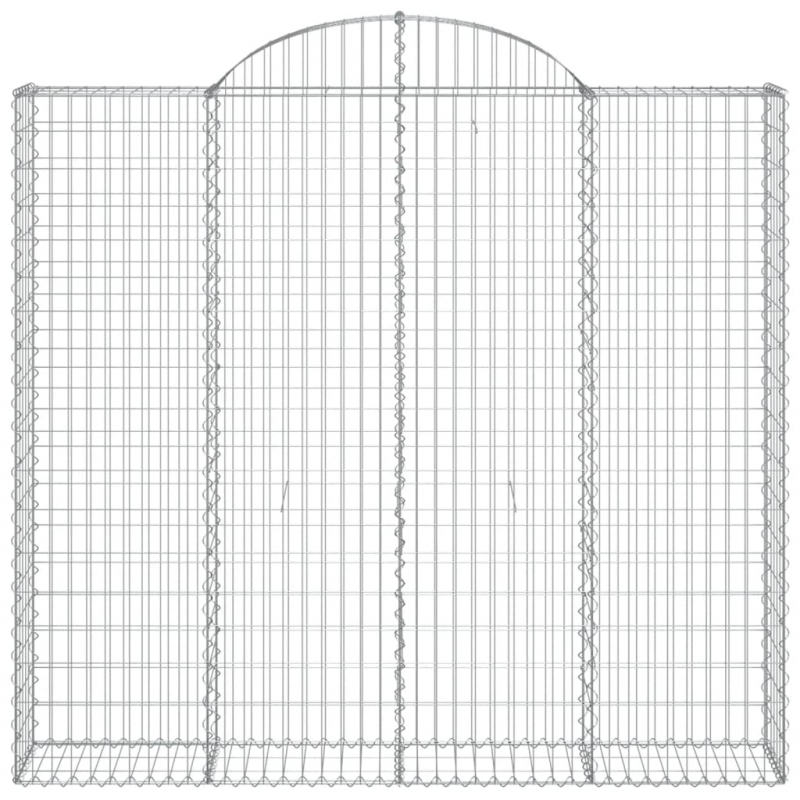 Gabionen mit Hochbogen 3 Stk. 200x50x180/200cm Verzinktes Eisen