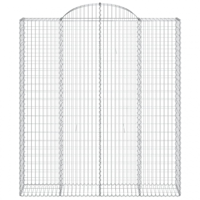 Gabionen mit Hochbogen 3 Stk. 200x50x220/240cm Verzinktes Eisen