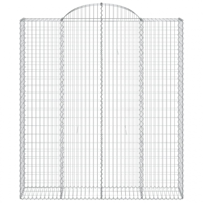 Gabionen mit Hochbogen 11Stk. 200x50x220/240cm Verzinktes Eisen