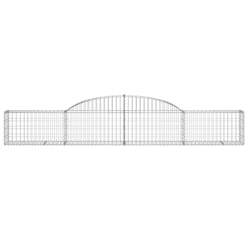 Gabionen mit Hochbogen 2 Stk. 300x30x40/60 cm Verzinktes Eisen
